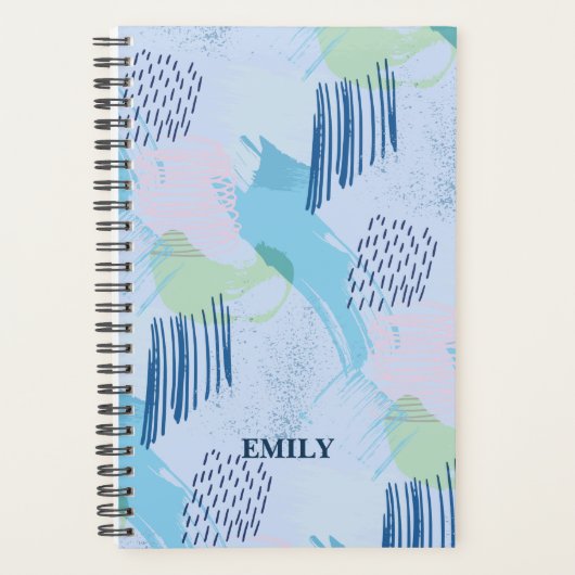 Geometrische spiralen en lijnen met monogram planner (Voorkant)