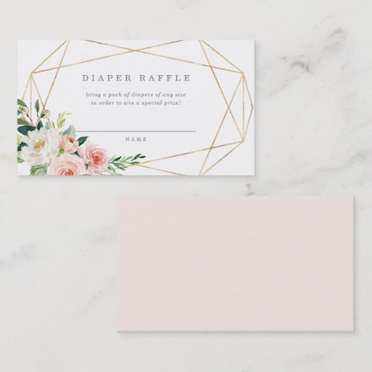 Geometrische Spring Romance Luier Raffle Kaart Visitekaartje (Voorkant / Achterkant)