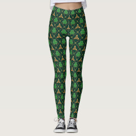 Geometrische St Patricks dag Celtic Triskele Shamr Leggings