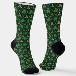 Geometrische St Patricks dag Celtic Triskele Shamr Sokken