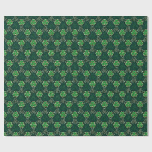 Geometrische St. Patrick's Day Keltische Triskele Cadeaupapier (Vlak)