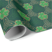 Geometrische St. Patrick's Day Keltische Triskele Cadeaupapier (Rol Hoek)
