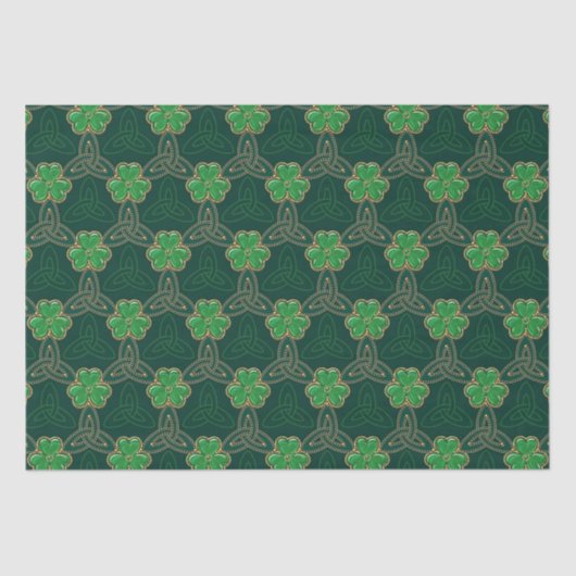Geometrische St Patricks Day Keltische Triskele Sh Tissuepapier (Voorkant)