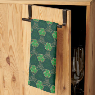 Geometrische St. Patrick's Day Keltische Triskele Theedoek