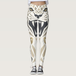 Geometrische stam legging met tijger – Fierce Angu