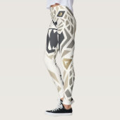 Geometrische stam legging met tijger – Fierce Angu (Links)