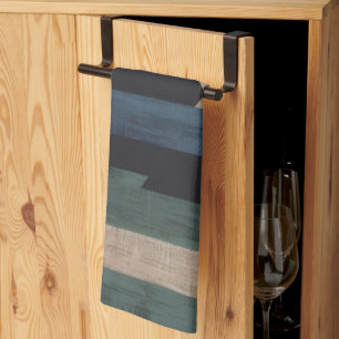 Geometrische Stam (Navyblauw + Groen) Luxe Theedoek