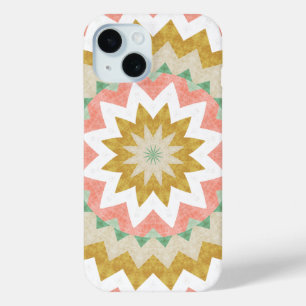 Geometrische Starburst Boho Mandala Patroon iPhone 15 Case