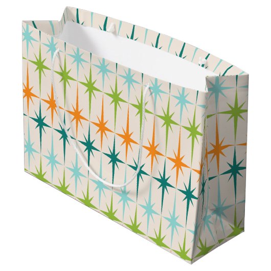  geometrische Starbursts Gift Bag Groot Cadeauzakje (Achterkant Gekanteld)