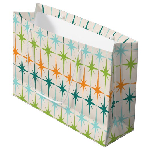  geometrische Starbursts Gift Bag Groot Cadeauzakje (Voorkant Gekanteld)