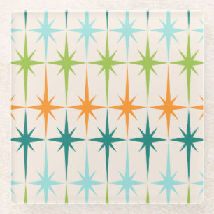 geometrische Starbursts Glazen Onderzetter