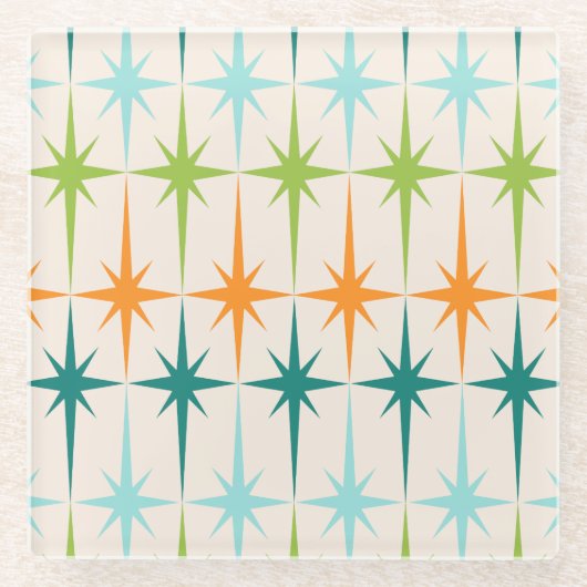 geometrische Starbursts Glazen Onderzetter (Voorkant)