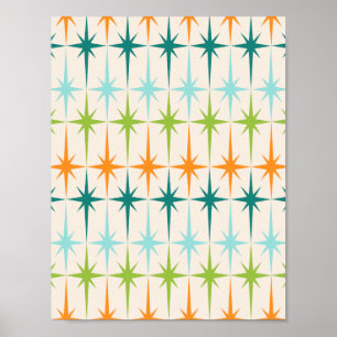 Geometrische Starbursts Poster