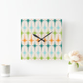 geometrische Starbursts Square Wall Clock Vierkante Klok (Huis)