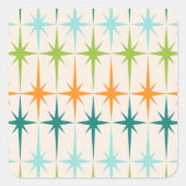  geometrische Starbursts Vierkante Stickers (Voorkant)