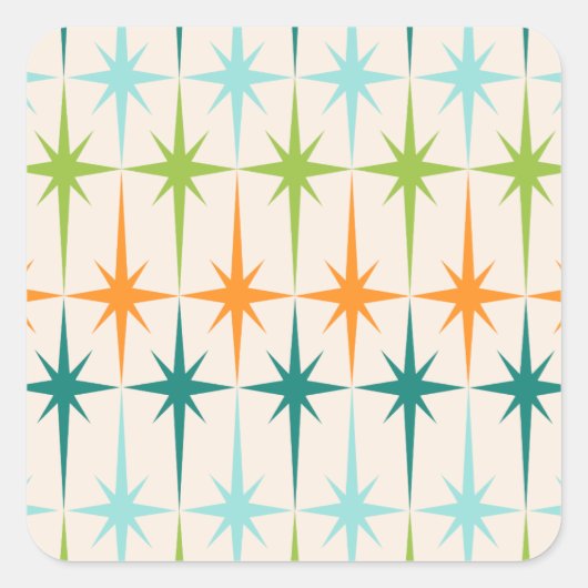 geometrische Starbursts Vierkante Stickers (Voorkant)