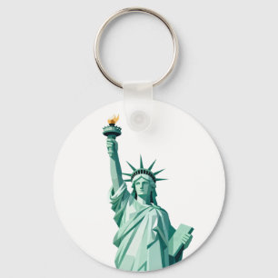 Geometrische Statue of Liberty-sleutelhanger Sleutelhanger