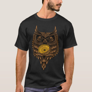 Geometrische Steampunk uil artistiek wijze boze no T-shirt