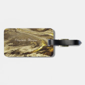 Geometrische stenen marmer textuur, Lijst monogram Bagagelabel (Achterkant horizontaal)