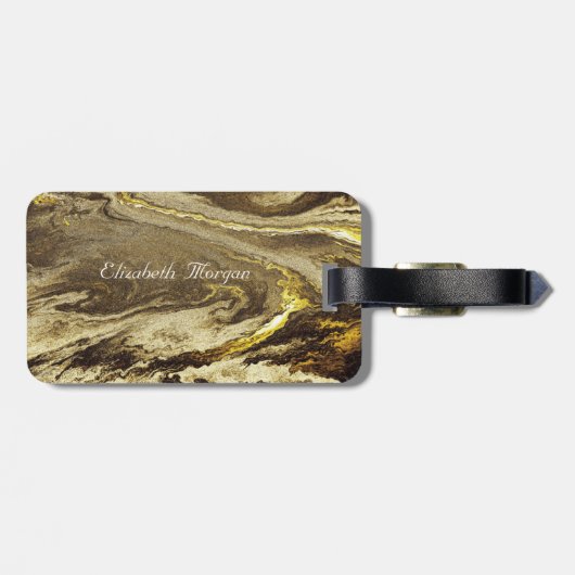 Geometrische stenen marmer textuur, Lijst monogram Bagagelabel (Achterkant horizontaal)