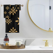 Geometrische ster-achtige bloemblad herhalen bad handdoek