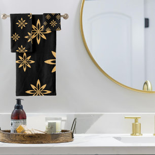 Geometrische ster-achtige bloemblad herhalen bad handdoek