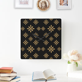 Geometrische ster-achtige bloemblad herhalen vierkante klok