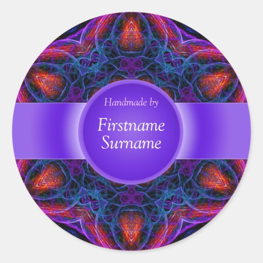 Geometrische Ster Mandala Label Rond (Voorkant)
