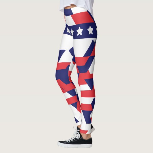 Geometrische sterpatroon Leggings voor 4 juli (Links)