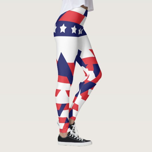Geometrische sterpatroon Leggings voor 4 juli (Rechts)