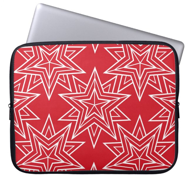 Geometrische sterren,  naadloos patroon, chris laptop sleeve (Voorkant)