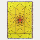 Geometrische stervormige explosie - Geel & Rood on Deken (Voorkant Verticaal)