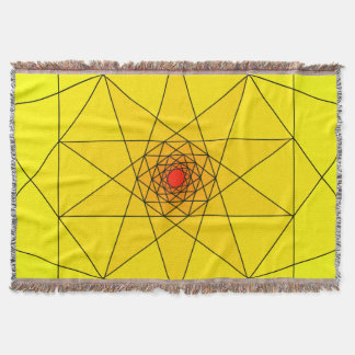 Geometrische stervormige explosie - Geel & Rood on Deken