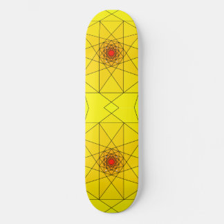 Geometrische stervormige explosie - Geel & Rood on Persoonlijk Skateboard