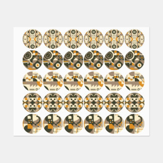 Geometrische Sticker met moderne retro Earth Tone