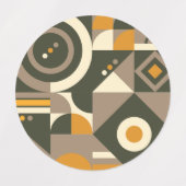 Geometrische Sticker met moderne retro Earth Tone (Design 2)