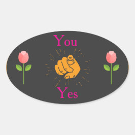 geometrische sticker, roze groene sticker, modern  ovale sticker