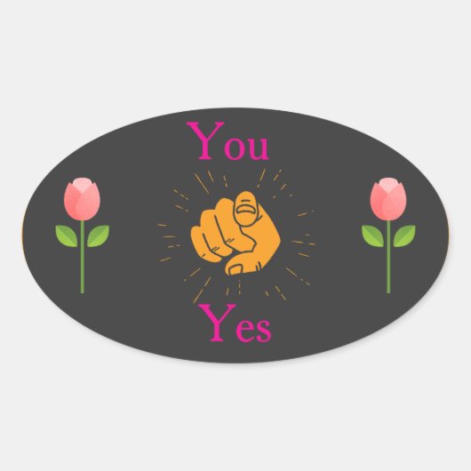 geometrische sticker, roze groene sticker, modern ovale sticker (Voorkant)