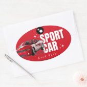 geometrische sticker, roze groene sticker, modern  ovale sticker (Envelop)