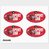 geometrische sticker, roze groene sticker, modern  ovale sticker (Vel)