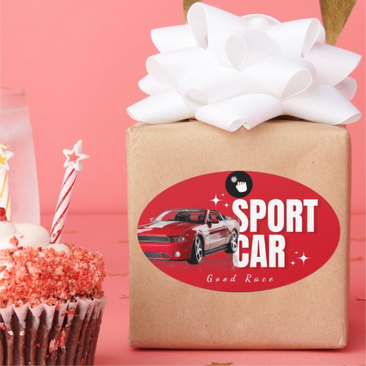 geometrische sticker, roze groene sticker, modern  ovale sticker (Feest)