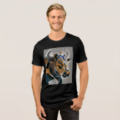 Geometrische Stier Kunst Tri-Blend Shirt (Voorkant volledig)