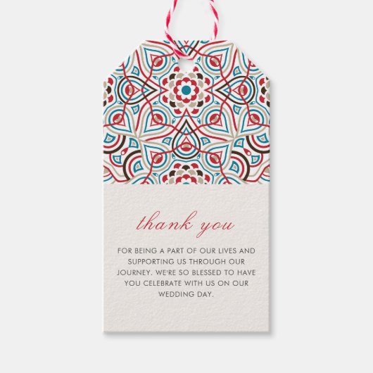 Geometrische stijl glitters koper metaalachtige tr cadeaulabel (Voorkant)