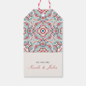 Geometrische stijl glitters koper metaalachtige tr cadeaulabel (Achterkant)