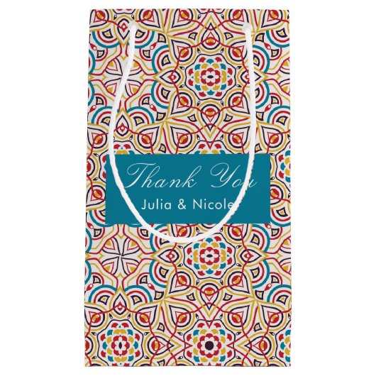 Geometrische stijl glitters koper metaalachtige tr klein cadeauzakje (Voorkant)