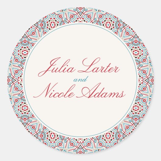 Geometrische stijl glitters koper metaalachtige tr ronde sticker (Voorkant)