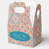 Geometrische stijl sprankelt koper Metallic bruilo Bedankdoosjes (Geopend)