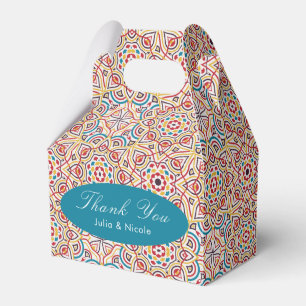 Geometrische stijl sprankelt koper Metallic bruilo Bedankdoosjes