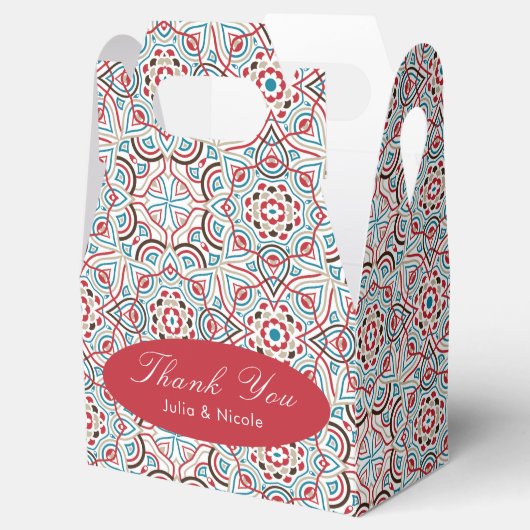 Geometrische stijl sprankelt koper Metallic bruilo Bedankdoosjes (Geopend)