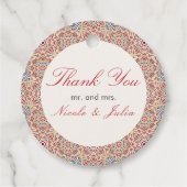 Geometrische stijl sprankelt koper Metallic bruilo Bedankjes Labels (Voorkant)